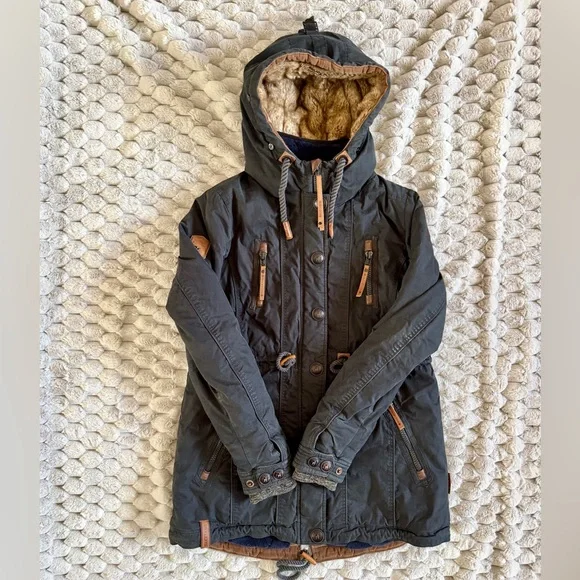 Naketano women's winter parka jacket featuring a faux fur line hood - Picture 1 of 15